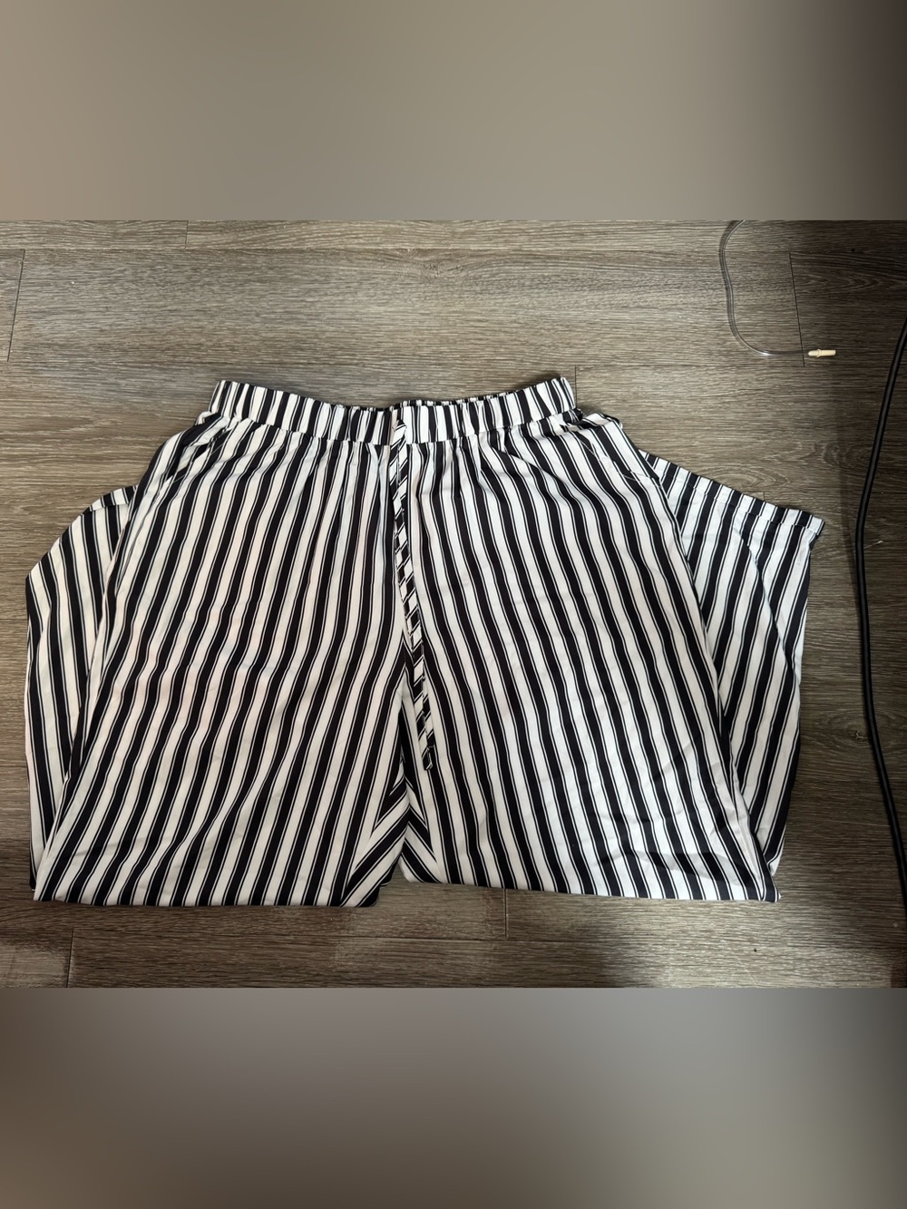 Men's Black & White Striped Casual Shorts
